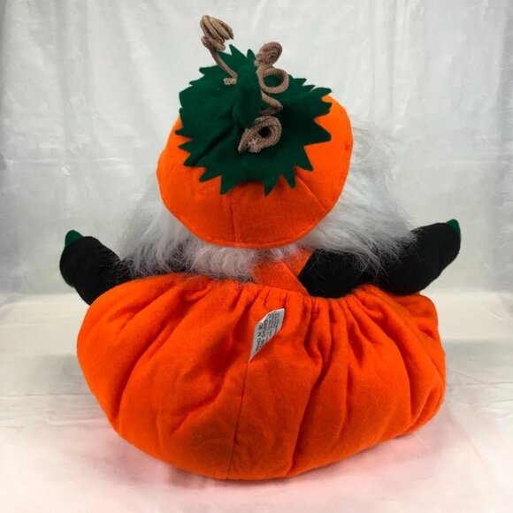 Vintage Rubber Face HALLOWEEN Elf Pixie Pumpkin Costume Greeter Shelve - Picture 3 of 11